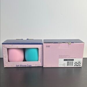 2-Pack Silicone Cups in Pink and Blue